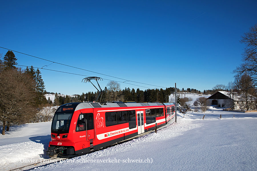 ABe 4/12 674 auf dem Weg nach La Chaux-de-Fonds