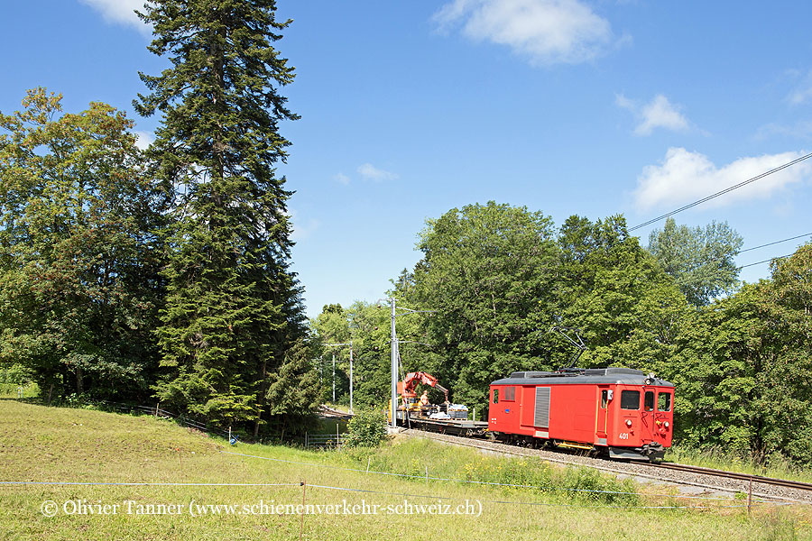 Gem 4/4 401 mit einem Bauzug