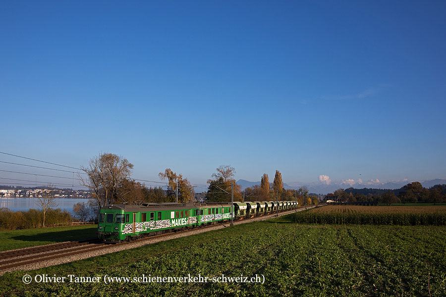 BDe 576 059 und BDe 576 049 mit umgeleitetem Kieszug Gettnau – Affoltern am Albis