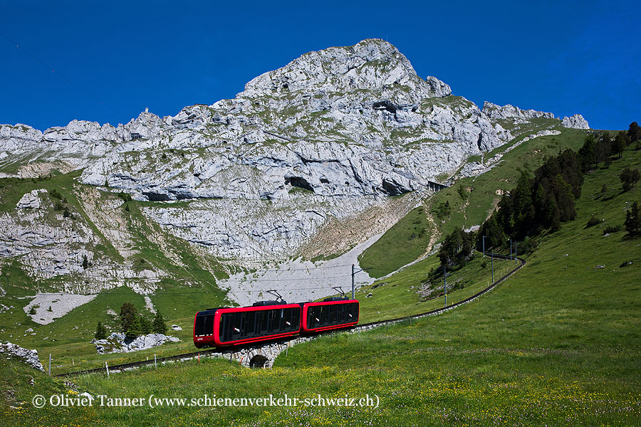 Bhe 2/2 45 und Bhe 2/2 46 auf dem Weg nach Alpnachstad