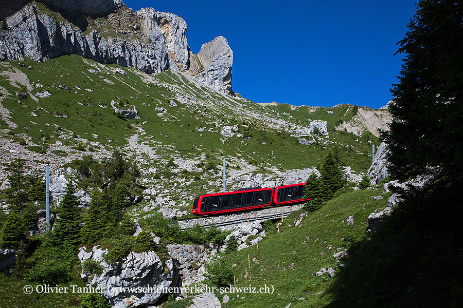 Bhe 2/2 48 und Bhe 2/2 47 auf dem Weg nach Alpnachstad