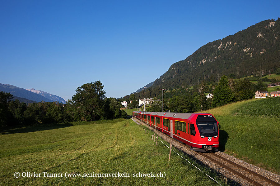 ABe 4/16 3160 und ABe 4/16 3149 als RE7 Chur – Disentis/Mustér
