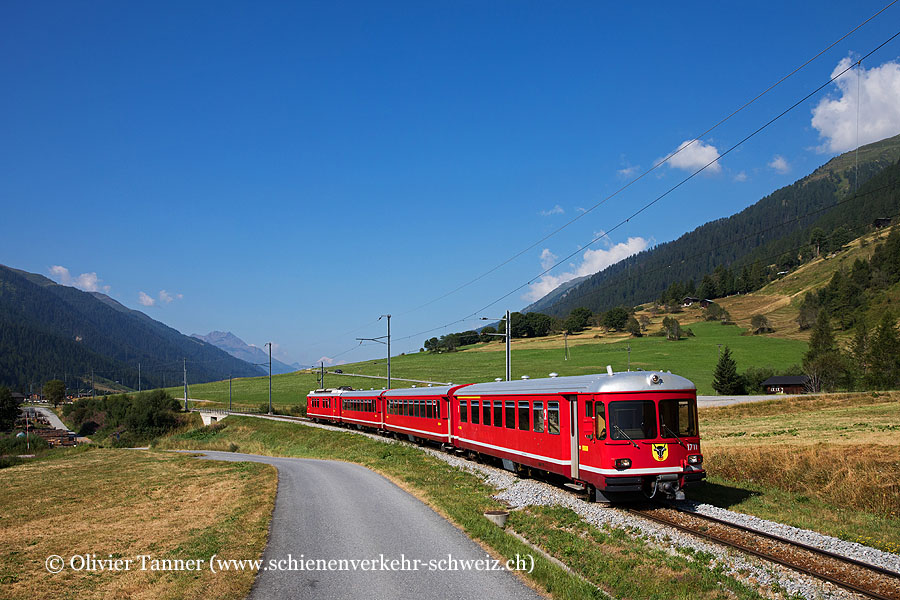 Stammnetzpendelzug mit Be 4/4 514 bei der MGB als Extrazug nach Ulrichen für das Pfadi Bundeslager 2022