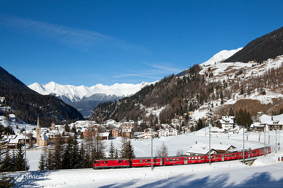 Ge 4/4’’ 614 mit Schlittelzug