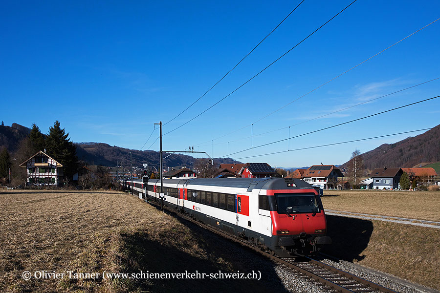 Einheitswagen IV Pendelzug als IC61 Basel – Bern – Interlaken Ost umgeleitet durch das Gürbetal