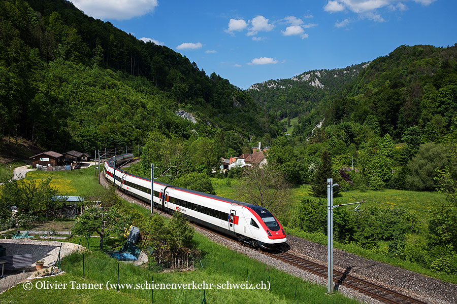 RABDe 500 009 als IC51 Laufen – Biel/Bienne