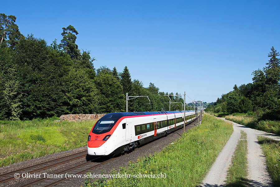 Giruno RABe 501 001 auf Überführung von Erlen nach Gümligen