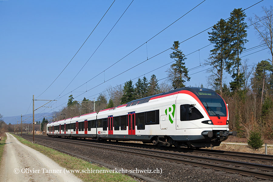 RABe 521 009 als S26 Aarau – Rotkreuz