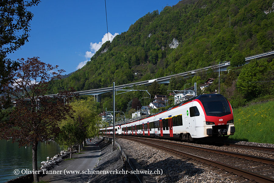 RABe 523 103 und RABe 523 109 als S2 Bussigny – Lausanne – Aigle
