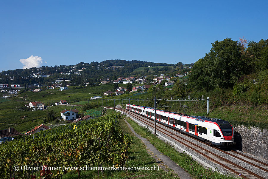 RABe 523 018 und RABe 523 058 als S5 Lausanne – Palézieux