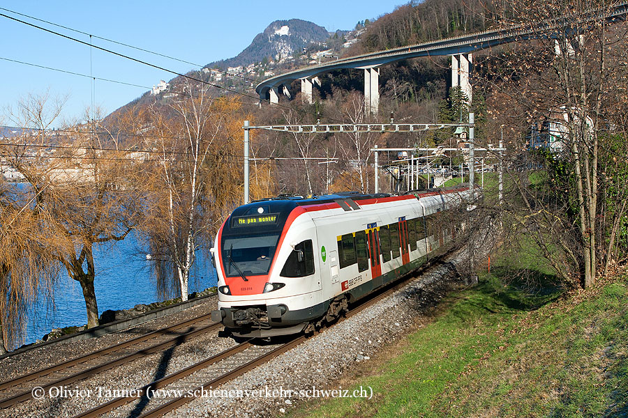 RABe 523 018 als S3 Allaman – Lausanne – Villeneuve