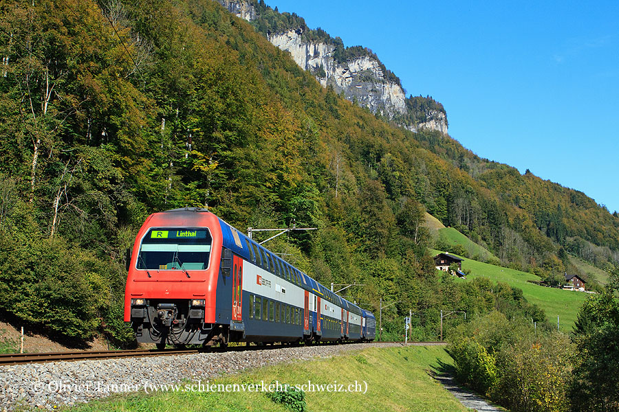 Re 450 Pendelzug mit Re 450 006 als Regio Rapperswil – Linthal