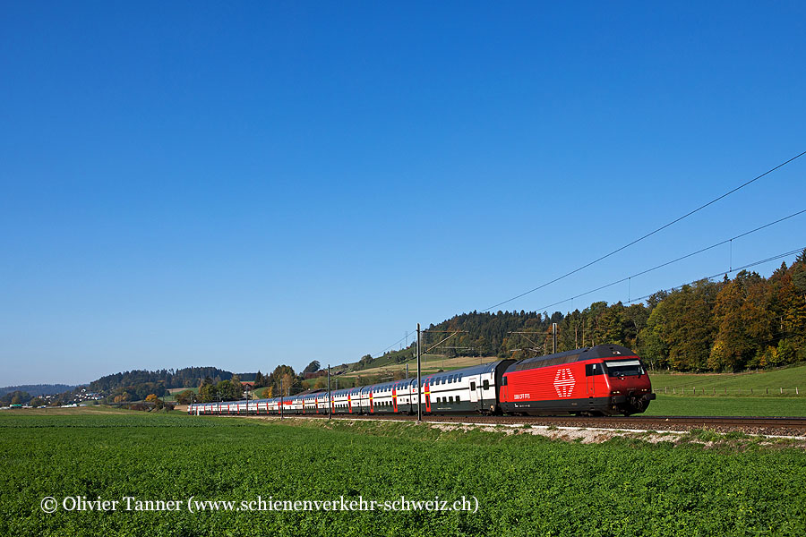 Re 460 028 mit IC1 Genève Aéroport – Bern – Zürich – St. Gallen