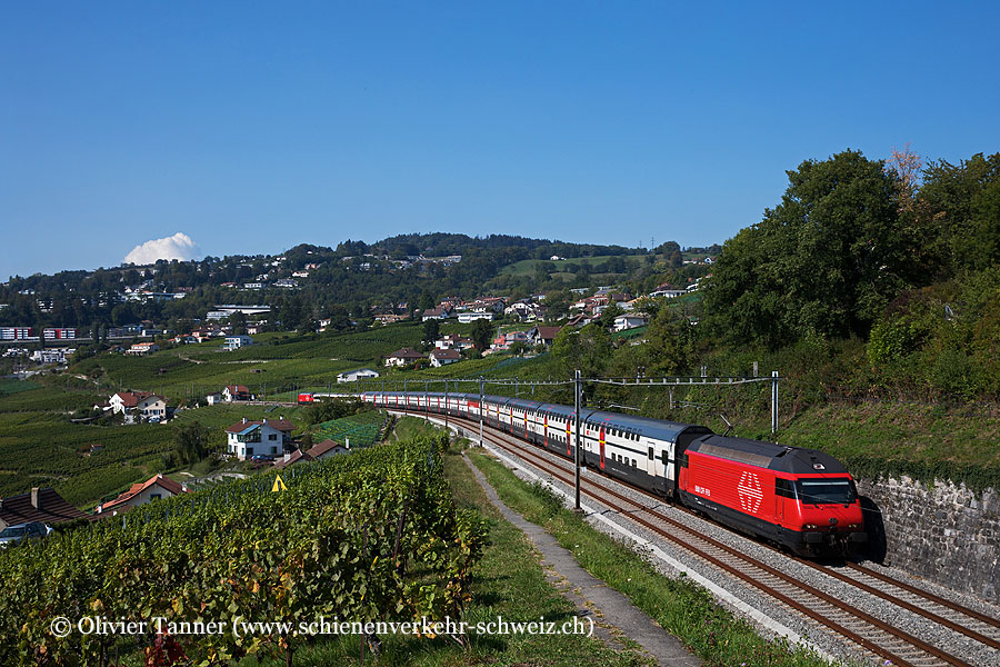 Re 460 059 und Re 460 005 mit IC1 Genève Aéroport – Bern – Zürich – St. Gallen