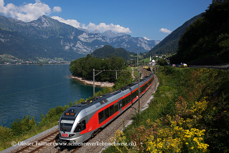 RABe 526 062 als S4 St. Gallen – Sargans – Uznach – St. Gallen (Ringzug)