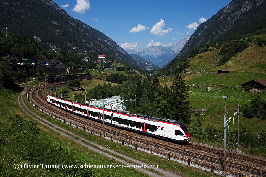 RABe 524 008 als RE Erstfeld – Göschenen – Airolo – Biasca – Bellinzona – Chiasso