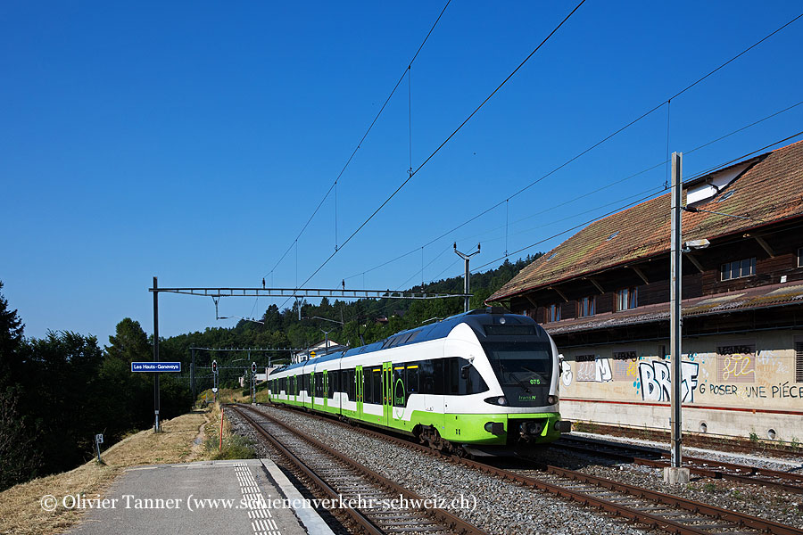 RABe 523 075 als RE Neuchâtel – Le Locle