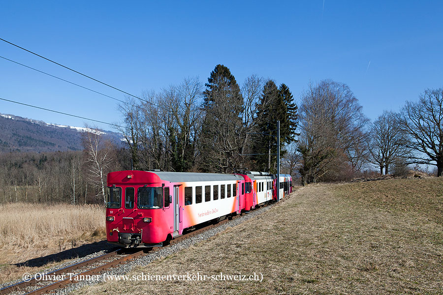 Be 4/4 1 als Regionalzug Yverdon-les-Bains – Ste-Croix