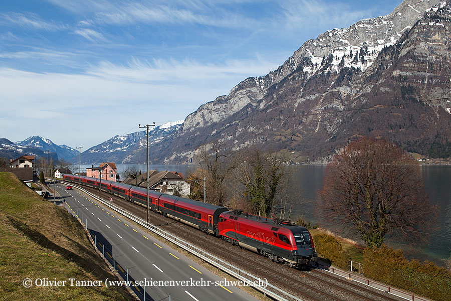 Br 1116 204 mit RailJet Zürich – Wien – Budapest