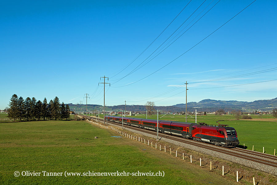 Br 1116 207 mit RailJet Zürich – Wien – Budapest